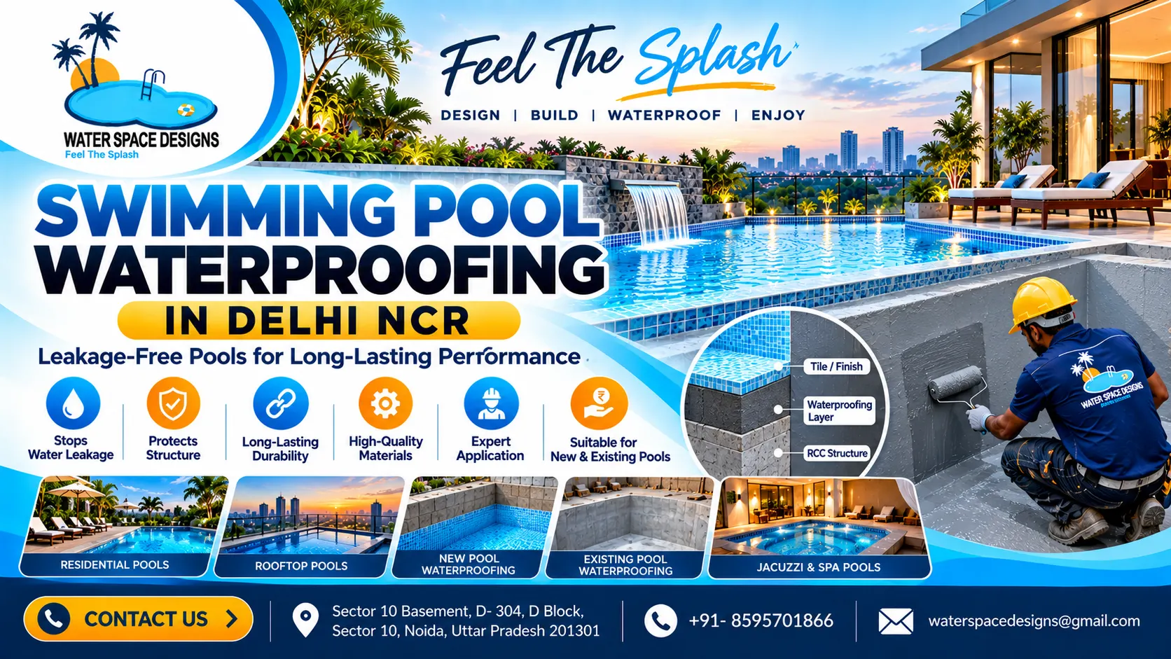 Swimming Pool Waterproofing in Delhi NCR